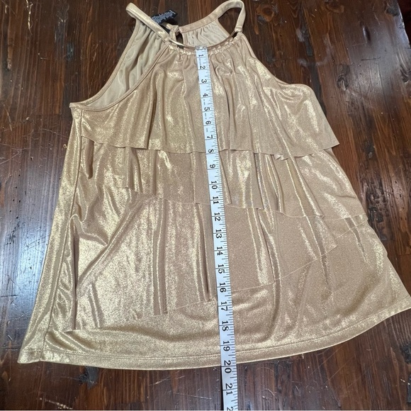 INC International Concepts Tan Sleeveless Ruffled Blouse - Picture 7 of 8